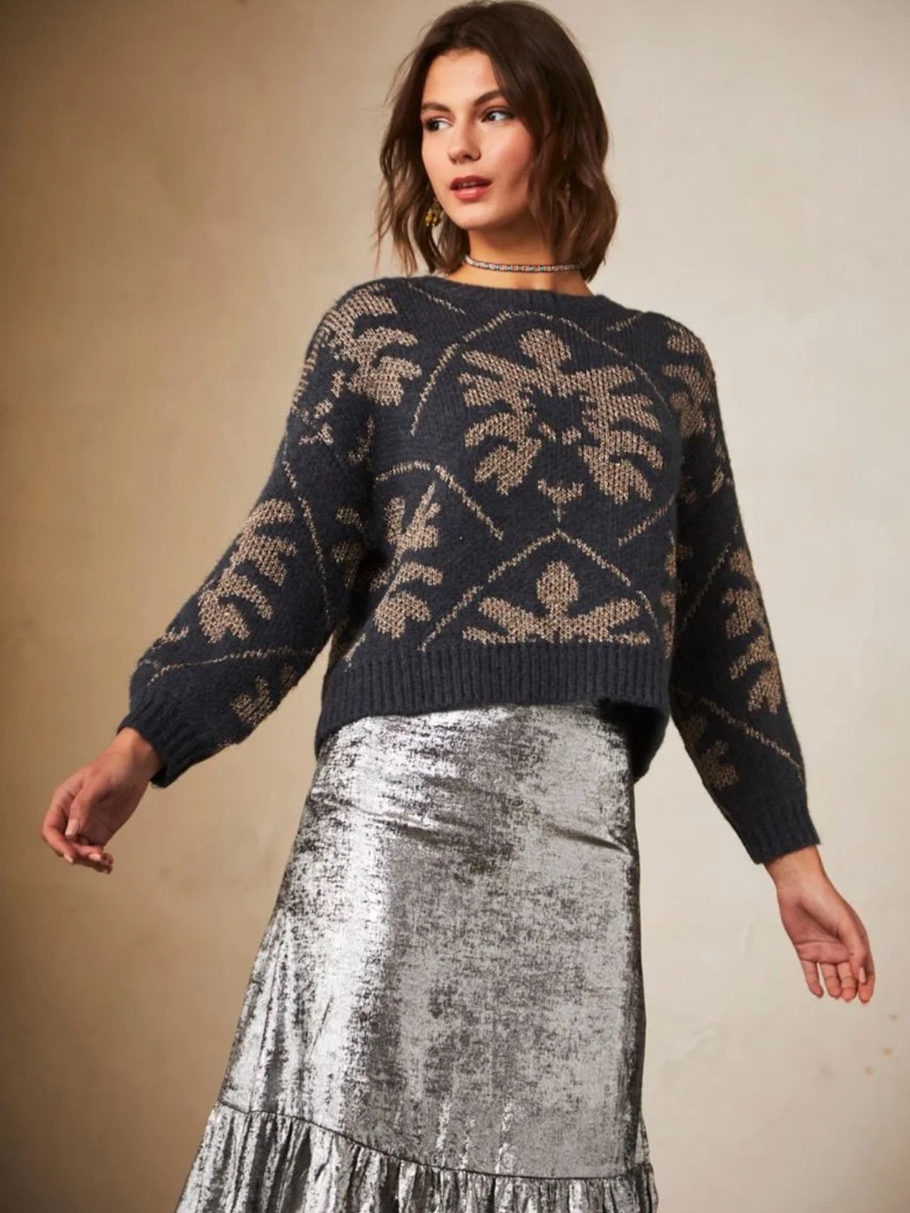 NWT Nekane Barcelona Jacquard Sweater